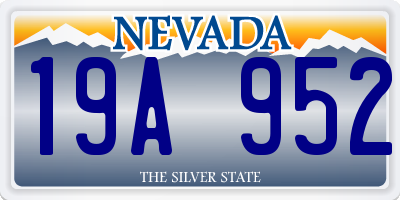 NV license plate 19A952