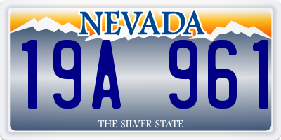 NV license plate 19A961