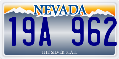 NV license plate 19A962
