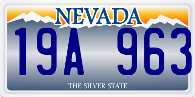 NV license plate 19A963