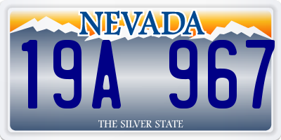 NV license plate 19A967