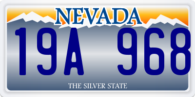 NV license plate 19A968