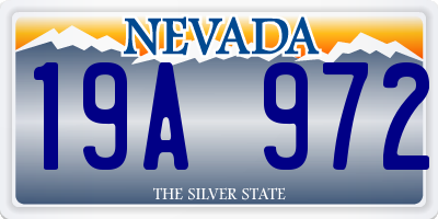 NV license plate 19A972