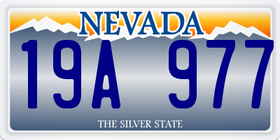 NV license plate 19A977