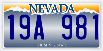 NV license plate 19A981