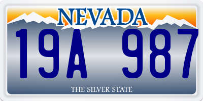 NV license plate 19A987