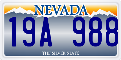 NV license plate 19A988