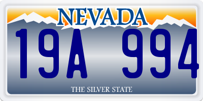 NV license plate 19A994