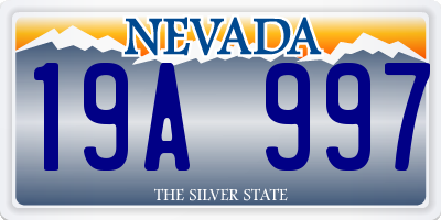 NV license plate 19A997