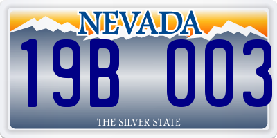 NV license plate 19B003