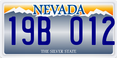 NV license plate 19B012