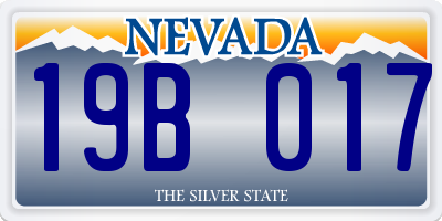 NV license plate 19B017