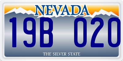 NV license plate 19B020