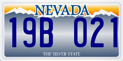 NV license plate 19B021