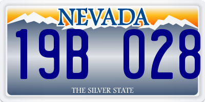 NV license plate 19B028
