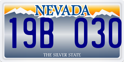 NV license plate 19B030