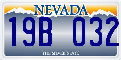 NV license plate 19B032