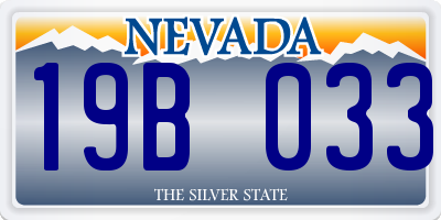 NV license plate 19B033