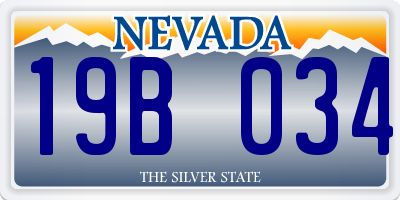 NV license plate 19B034
