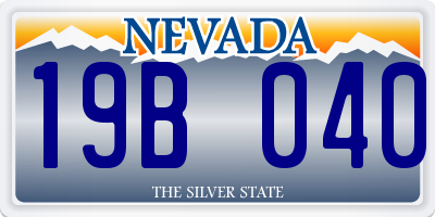 NV license plate 19B040