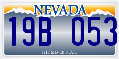 NV license plate 19B053