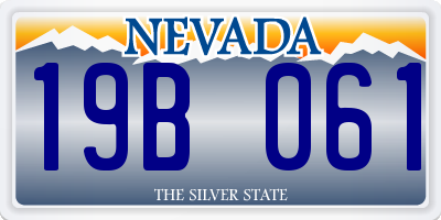 NV license plate 19B061