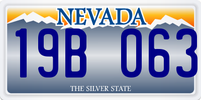 NV license plate 19B063