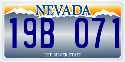 NV license plate 19B071