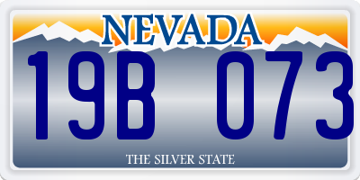 NV license plate 19B073