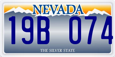 NV license plate 19B074