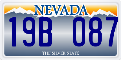 NV license plate 19B087