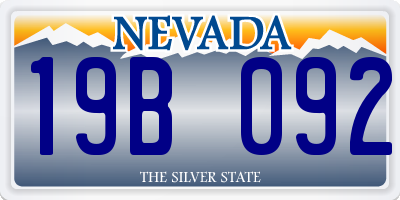 NV license plate 19B092