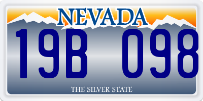 NV license plate 19B098
