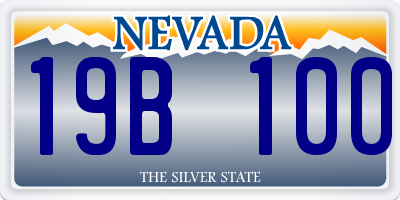 NV license plate 19B100