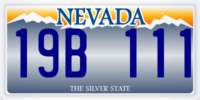 NV license plate 19B111