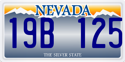 NV license plate 19B125