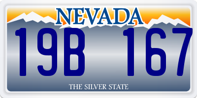 NV license plate 19B167