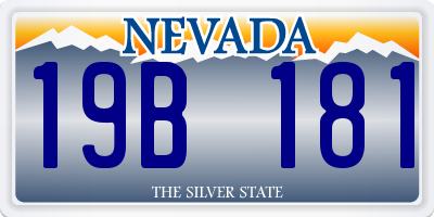 NV license plate 19B181