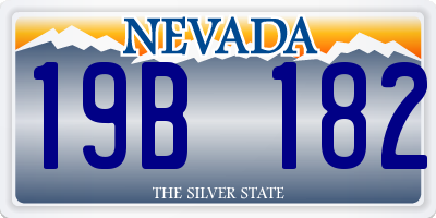 NV license plate 19B182