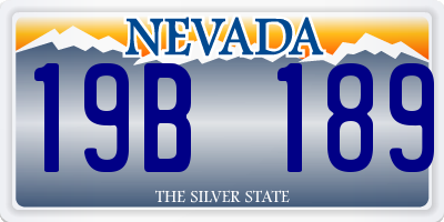 NV license plate 19B189