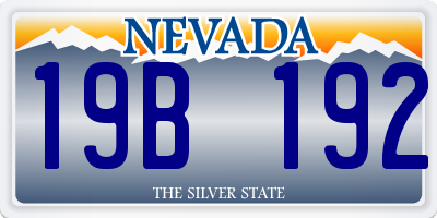 NV license plate 19B192