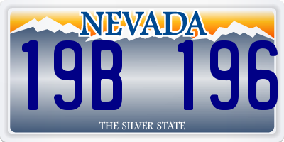 NV license plate 19B196