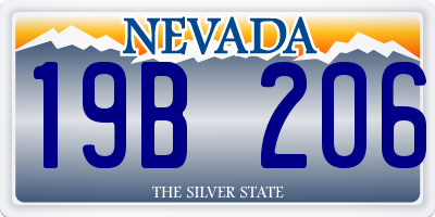 NV license plate 19B206