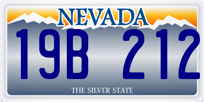 NV license plate 19B212