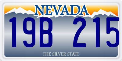 NV license plate 19B215