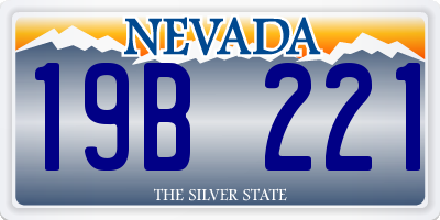 NV license plate 19B221