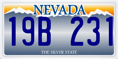 NV license plate 19B231