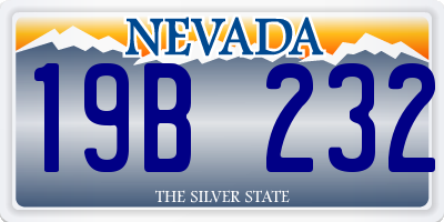 NV license plate 19B232