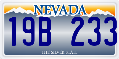 NV license plate 19B233