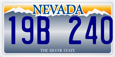 NV license plate 19B240